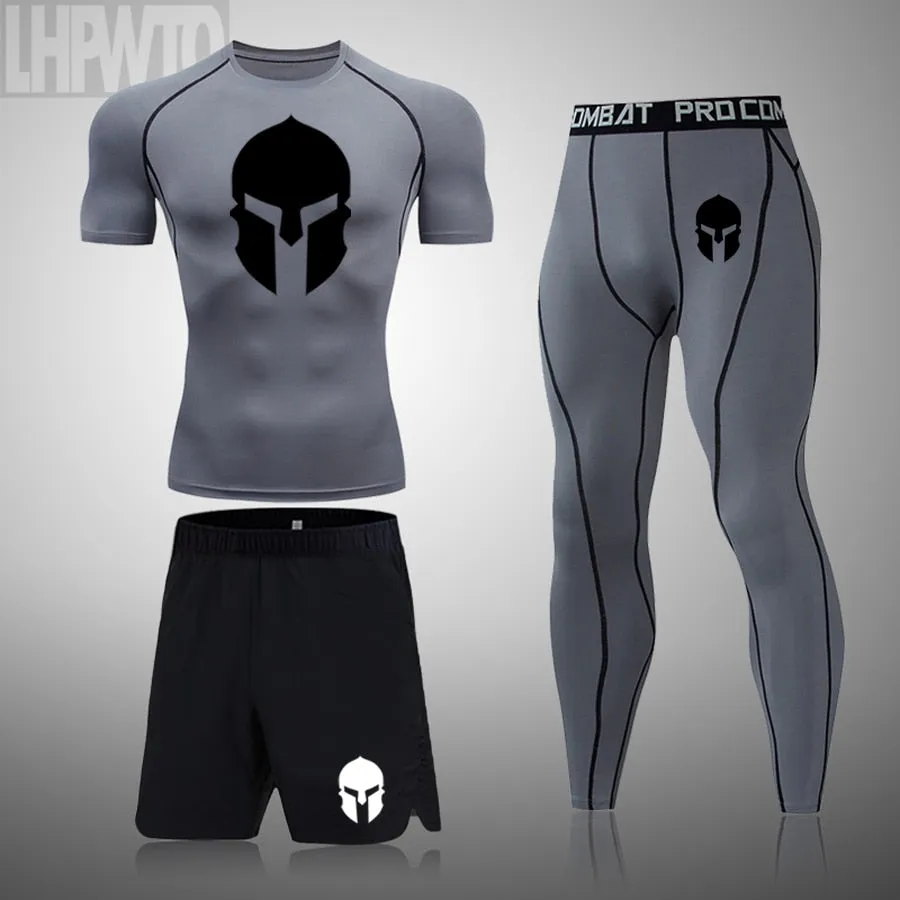 Rashguard Men's Sports Running T Shirt Men's Spartan Gym Fitness MMA Training Shirts Sportswear Top Soccer Jerseys