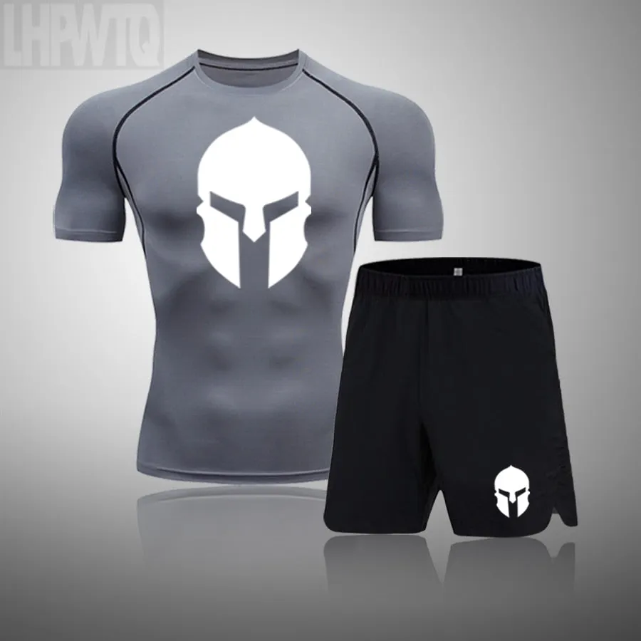 Rashguard Men's Sports Running T Shirt Men's Spartan Gym Fitness MMA Training Shirts Sportswear Top Soccer Jerseys