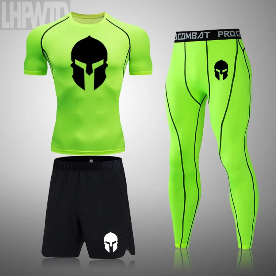 Rashguard Men's Sports Running T Shirt Men's Spartan Gym Fitness MMA Training Shirts Sportswear Top Soccer Jerseys