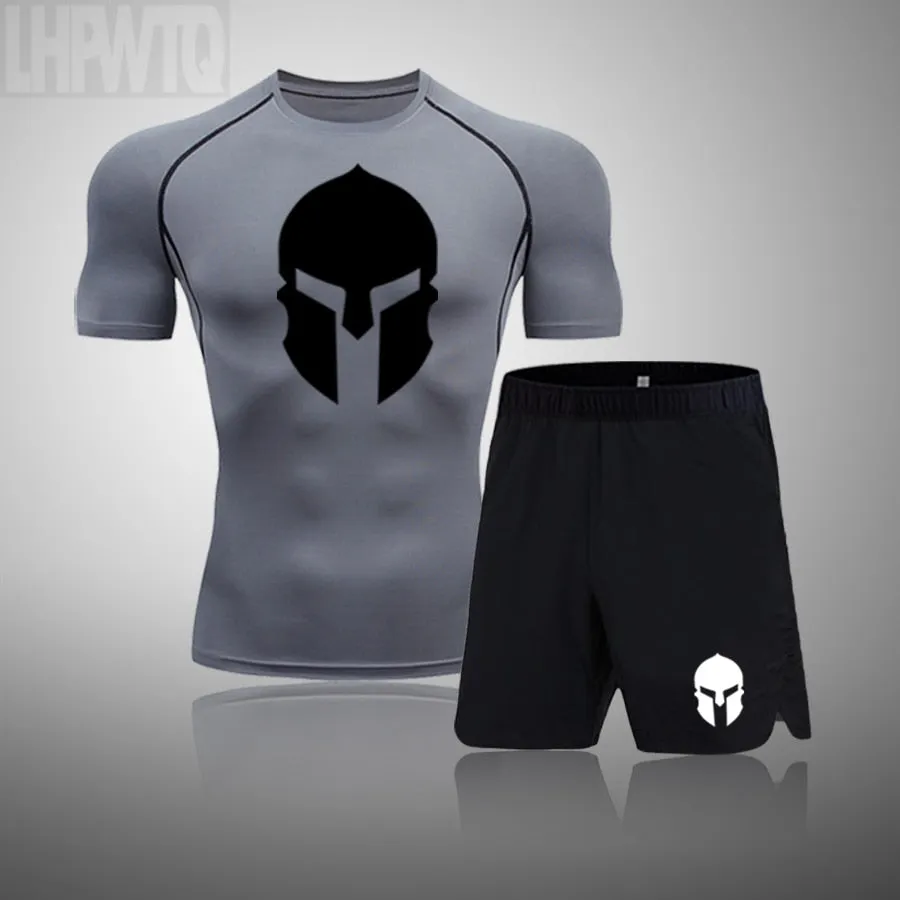 Rashguard Men's Sports Running T Shirt Men's Spartan Gym Fitness MMA Training Shirts Sportswear Top Soccer Jerseys