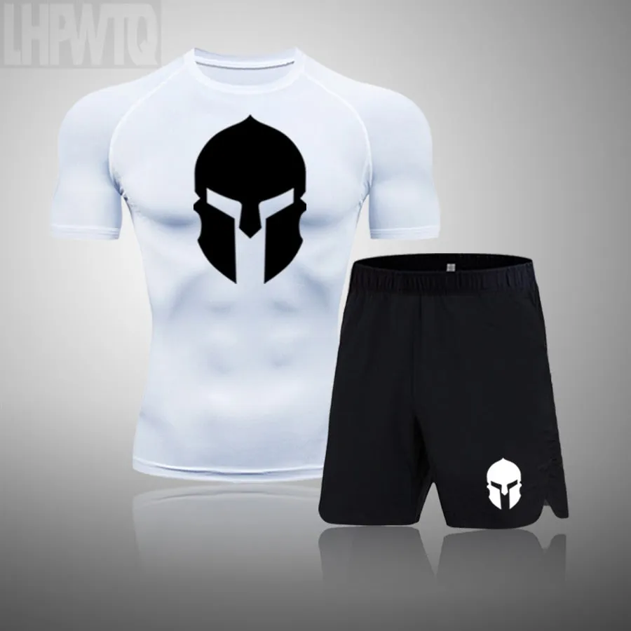 Rashguard Men's Sports Running T Shirt Men's Spartan Gym Fitness MMA Training Shirts Sportswear Top Soccer Jerseys