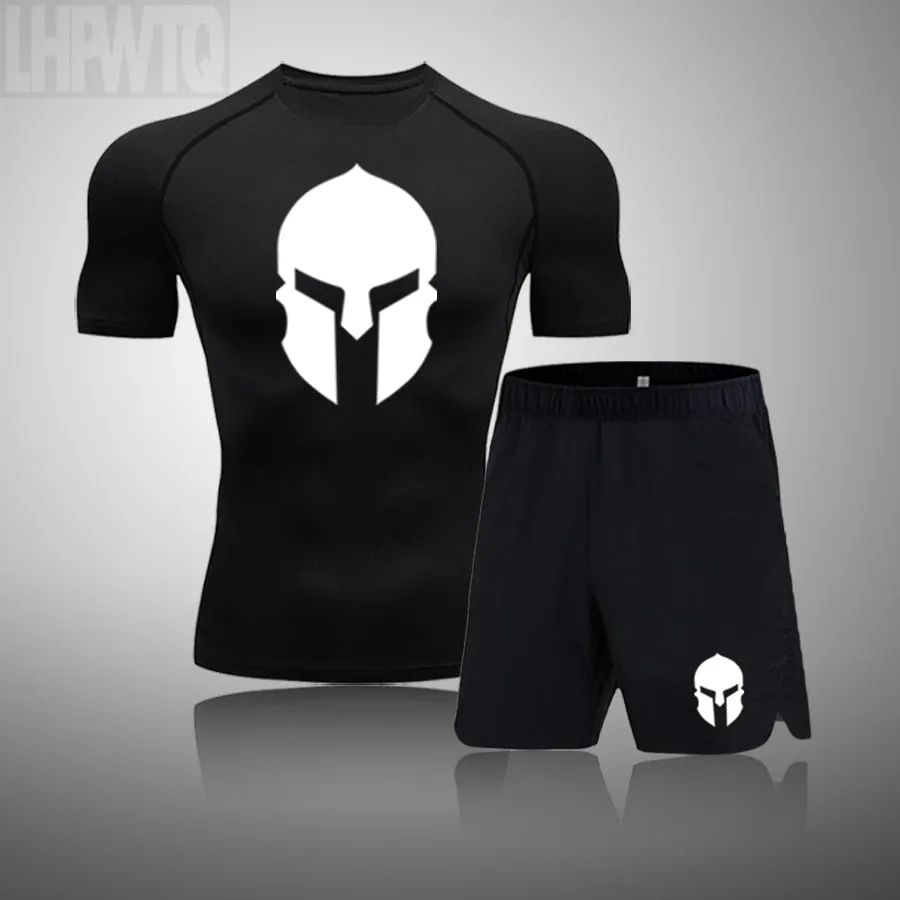 Rashguard Men's Sports Running T Shirt Men's Spartan Gym Fitness MMA Training Shirts Sportswear Top Soccer Jerseys