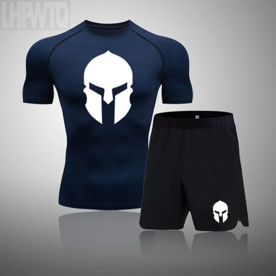 Rashguard Men's Sports Running T Shirt Men's Spartan Gym Fitness MMA Training Shirts Sportswear Top Soccer Jerseys