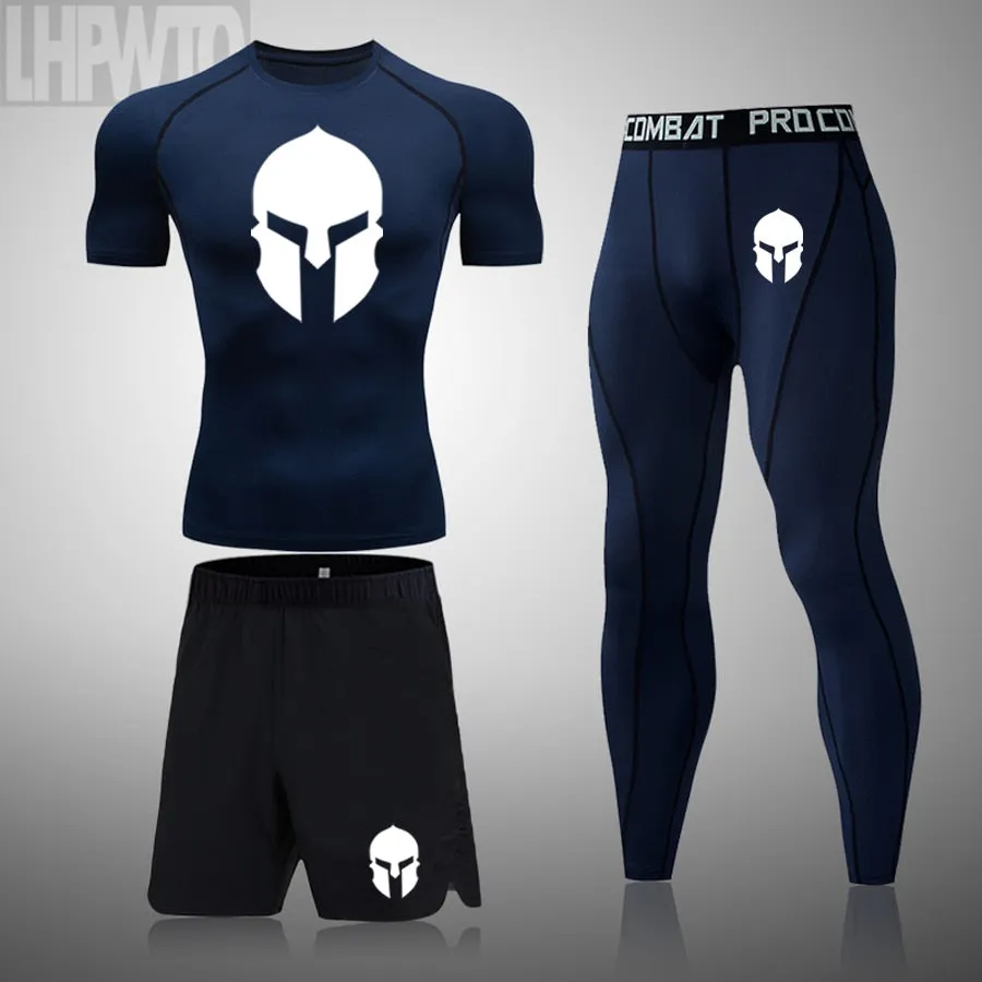 Rashguard Men's Sports Running T Shirt Men's Spartan Gym Fitness MMA Training Shirts Sportswear Top Soccer Jerseys