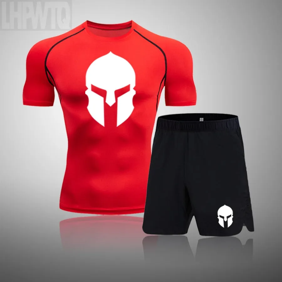 Rashguard Men's Sports Running T Shirt Men's Spartan Gym Fitness MMA Training Shirts Sportswear Top Soccer Jerseys
