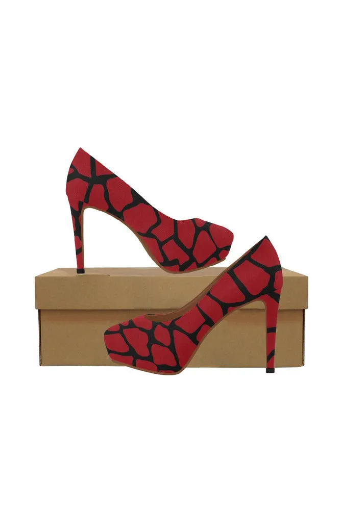 Red Brick Heels Women's High Heels (Model 044)