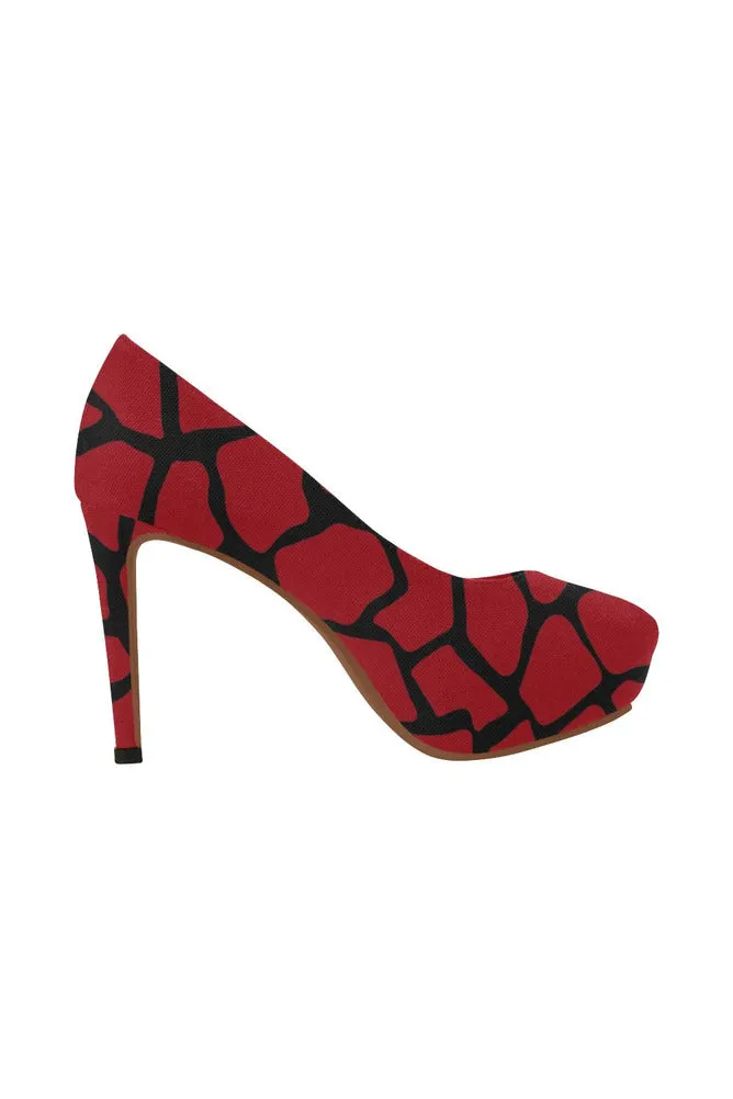 Red Brick Heels Women's High Heels (Model 044)