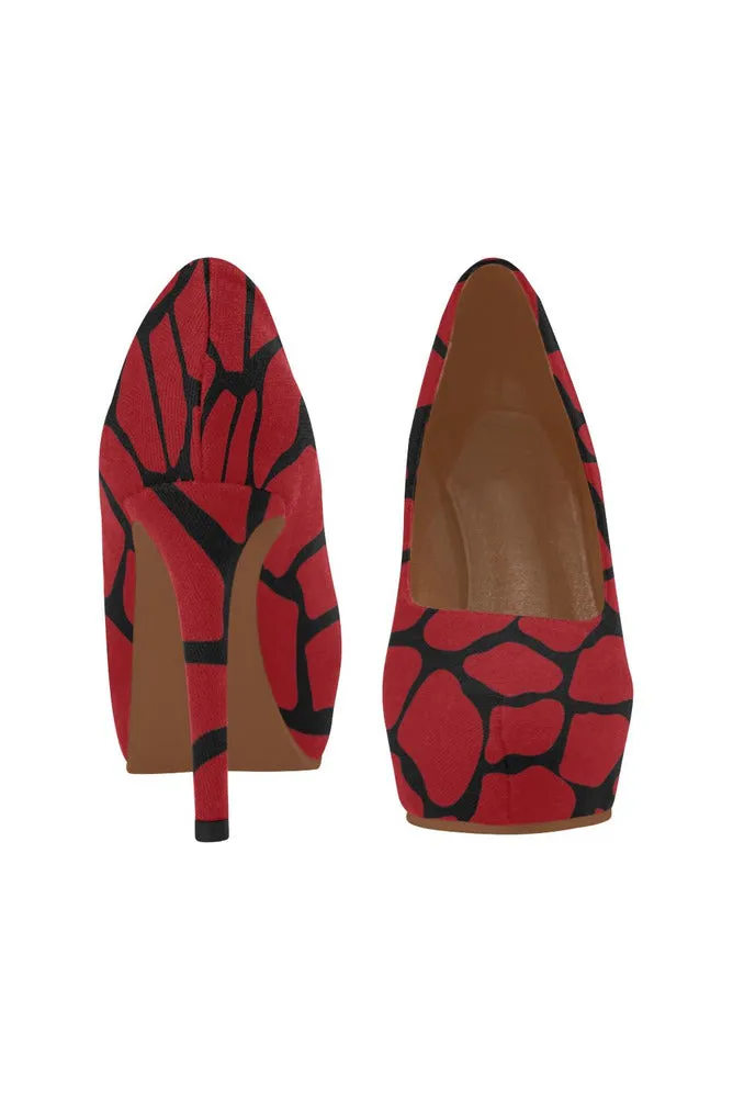 Red Brick Heels Women's High Heels (Model 044)