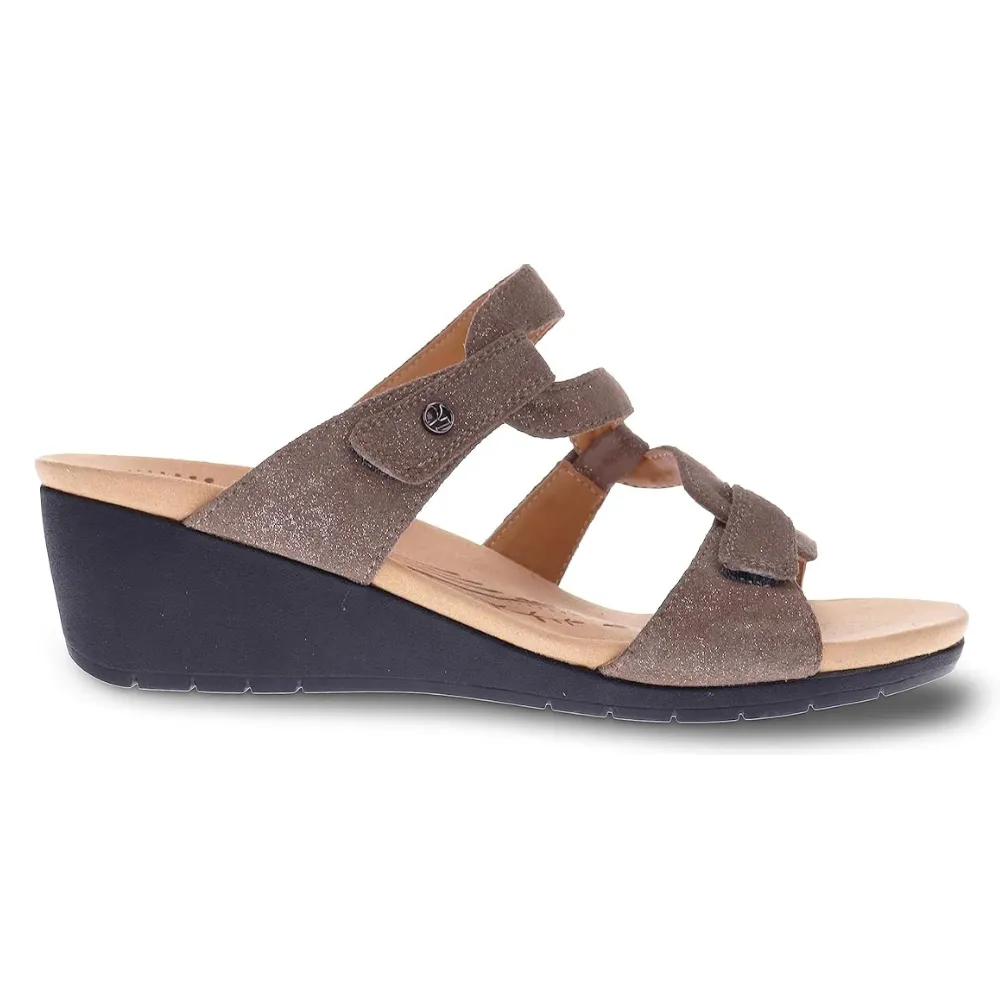 Revere Sofia Rusty Metallic Wedge Sandal (Women's)
