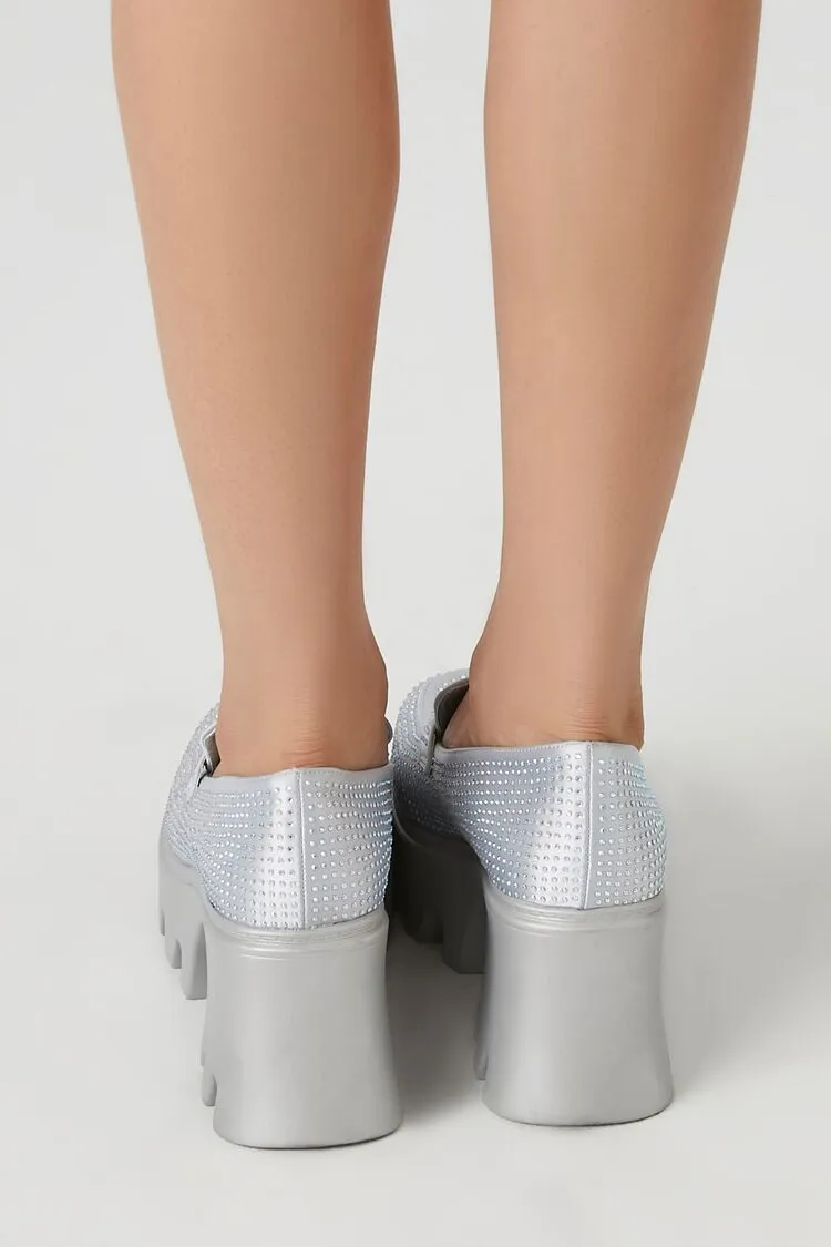 Rhinestone Platform Loafer Heels