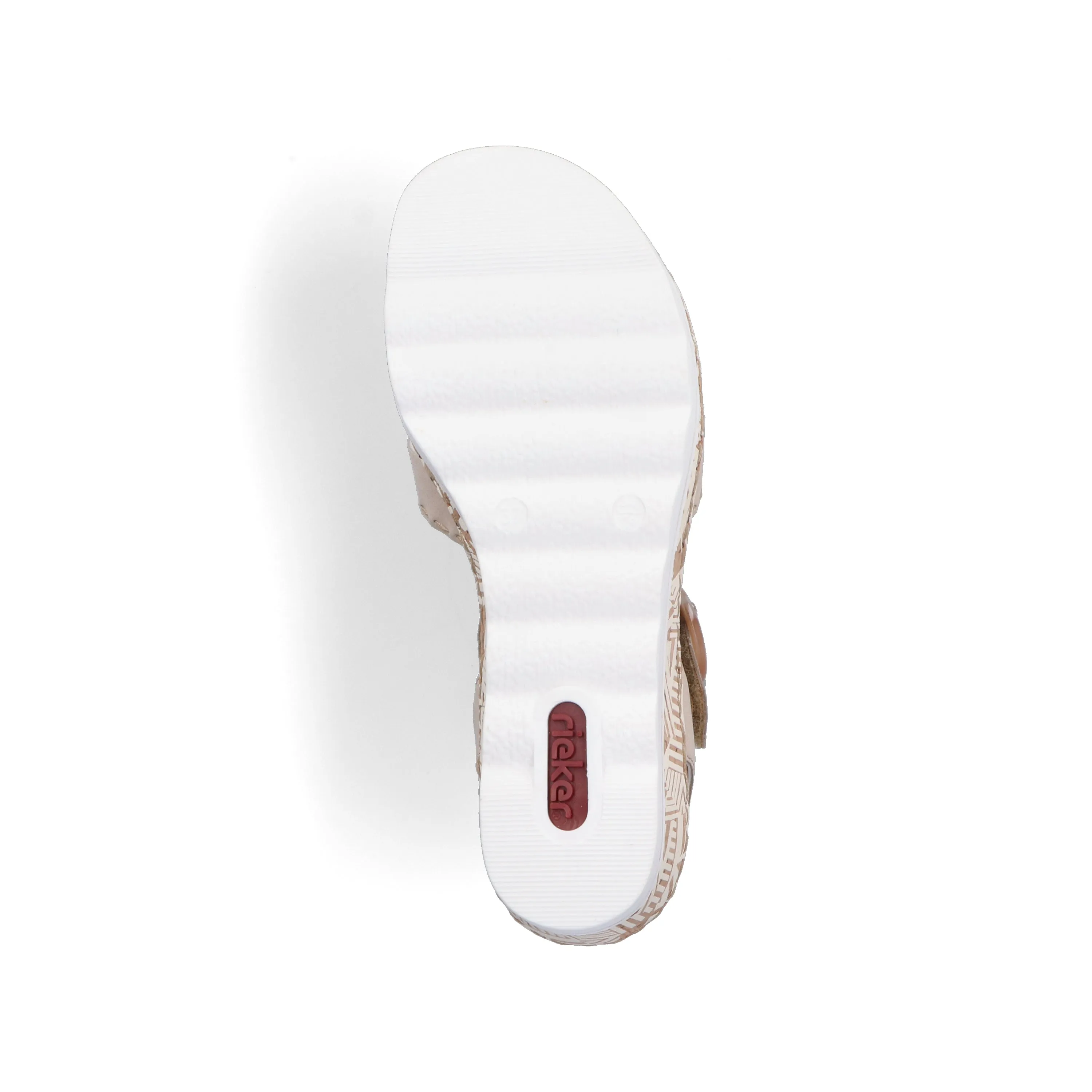 Rieker 67173-60 Cream Womens Casual Comfort Slingback Wedge Sandals