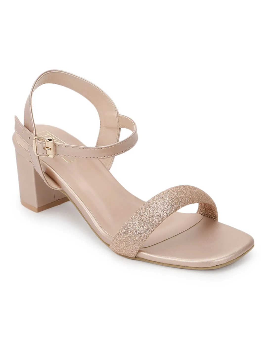 Rose Gold PU Strappy Block Sandals (TC-SLC-V240-RGLD)