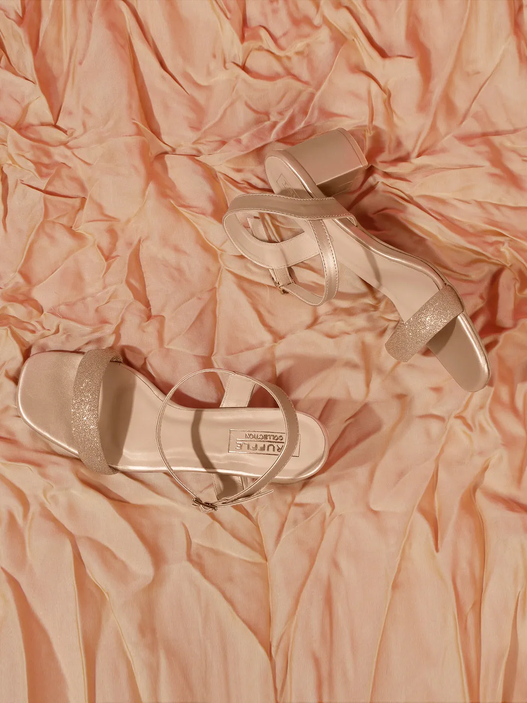Rose Gold PU Strappy Block Sandals (TC-SLC-V240-RGLD)