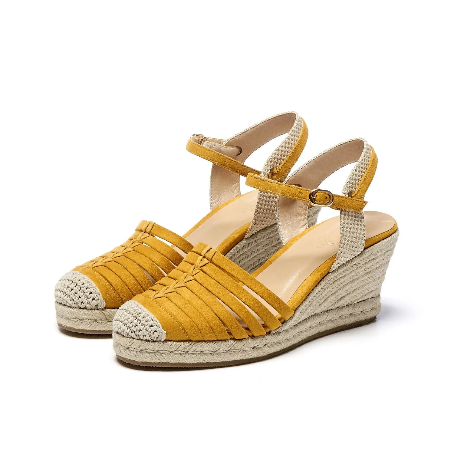 Sandals Flat High Heels Platform Straw Woven Wedge
