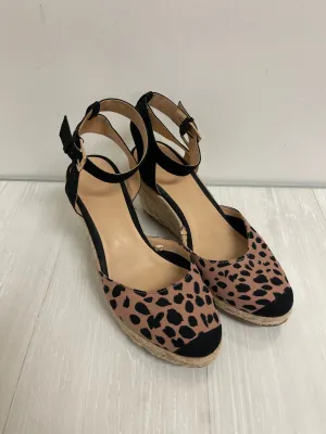 Sandals Heels Wedge By Loft In Animal Print, Size: 9