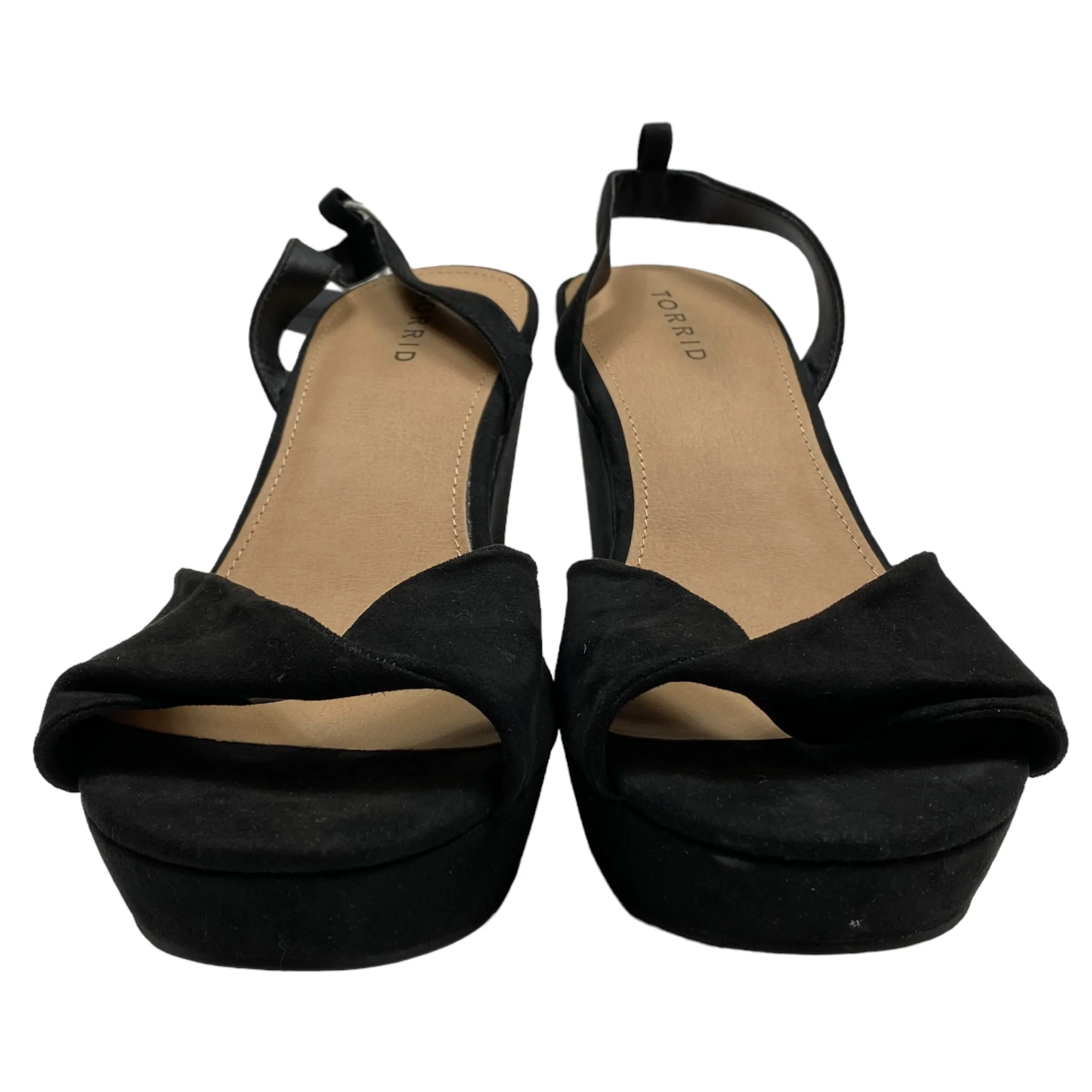 Sandals Heels Wedge By Torrid In Black, Size: 10.5