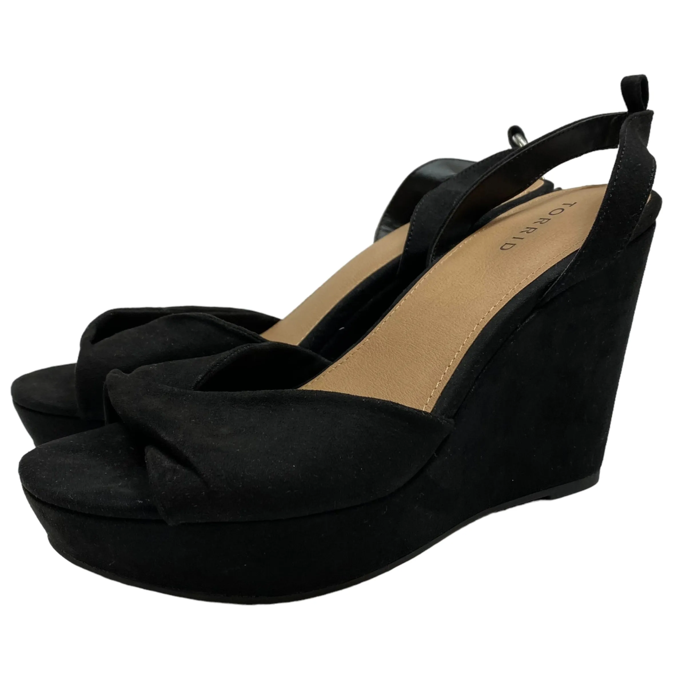 Sandals Heels Wedge By Torrid In Black, Size: 10.5