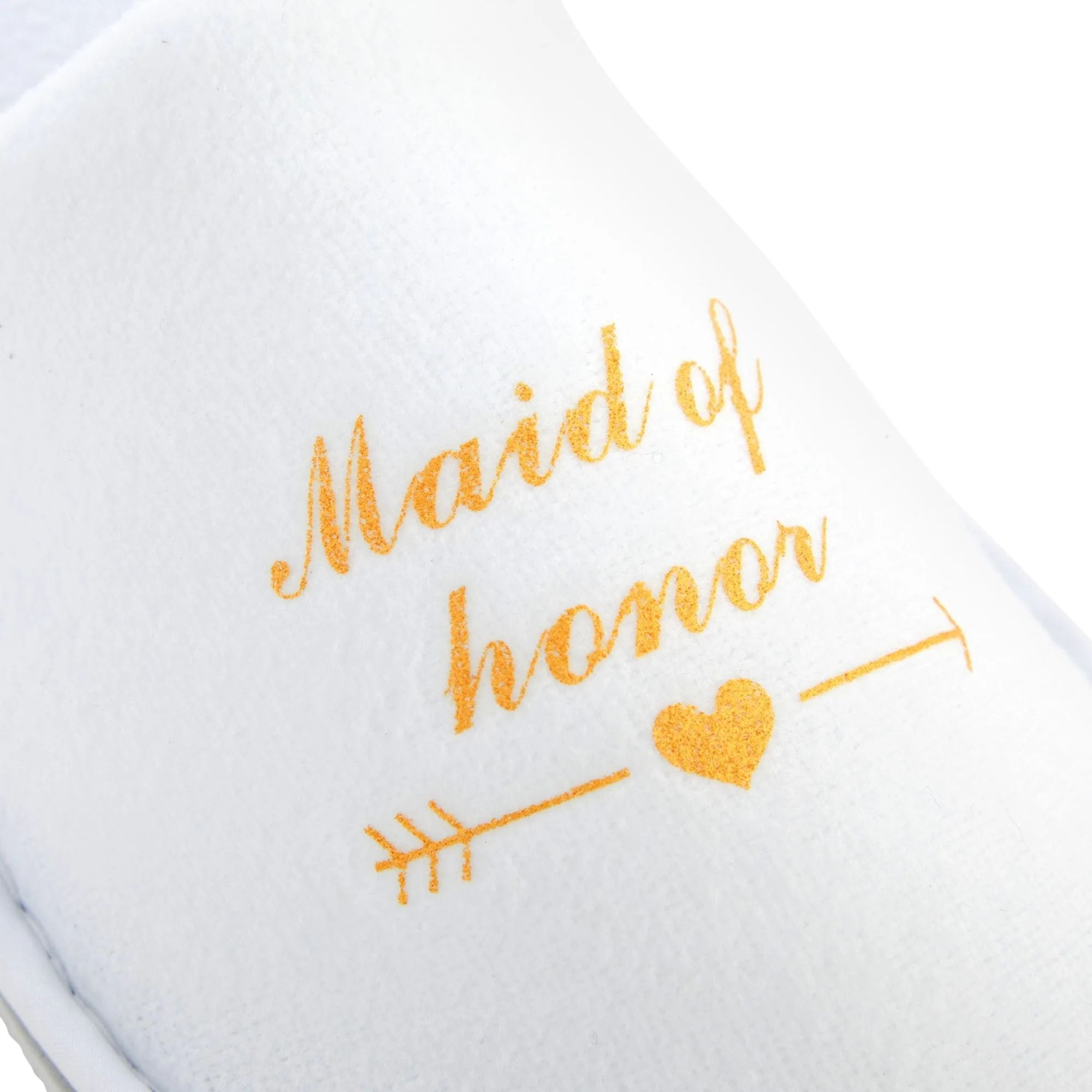 Set of 5 Bridesmaids Slippers for Bride, Bridesmaids, Maid of Honor, Wedding, Bridal Shower, Spa Party Favors (White, US Women's 6-9.5)