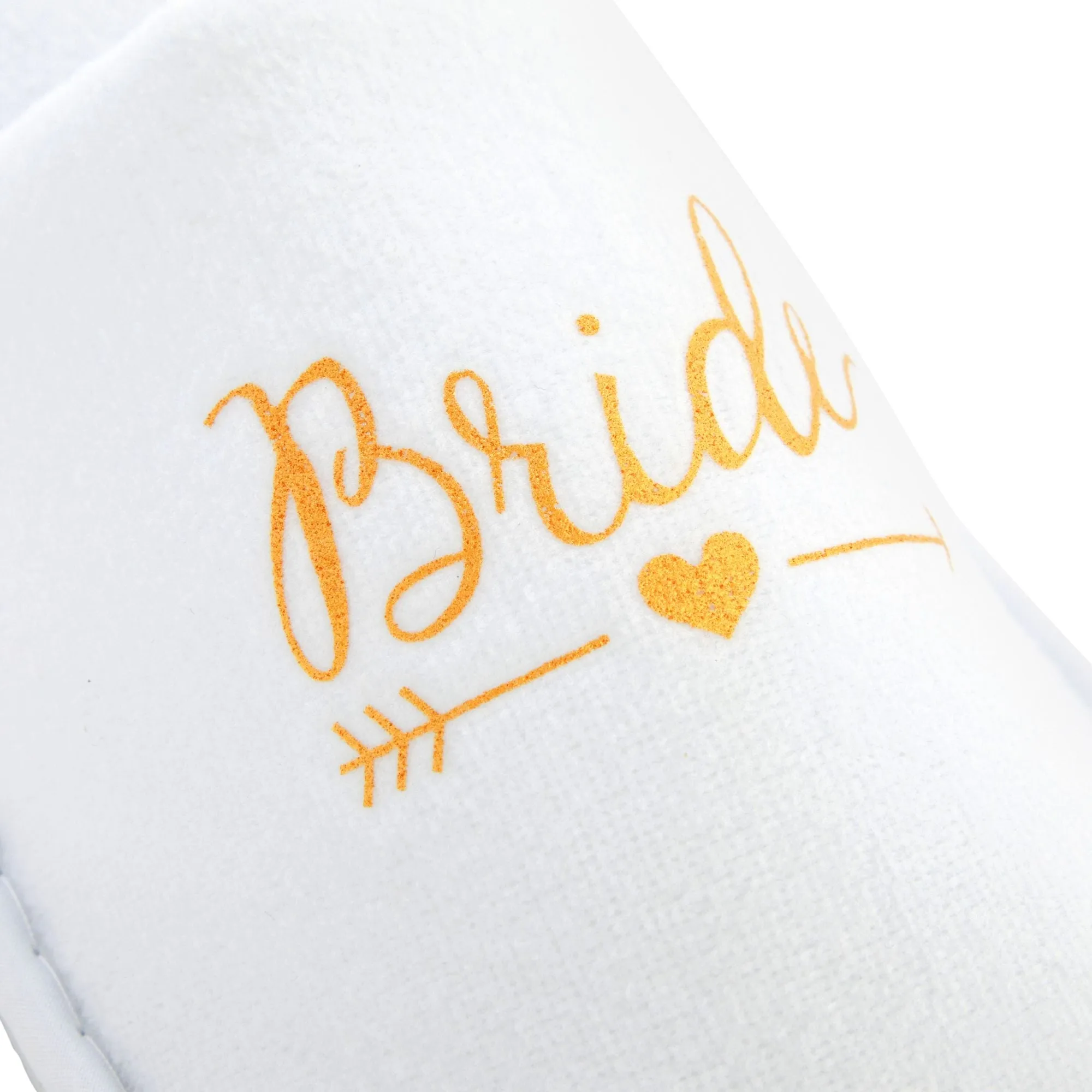 Set of 5 Bridesmaids Slippers for Bride, Bridesmaids, Maid of Honor, Wedding, Bridal Shower, Spa Party Favors (White, US Women's 6-9.5)