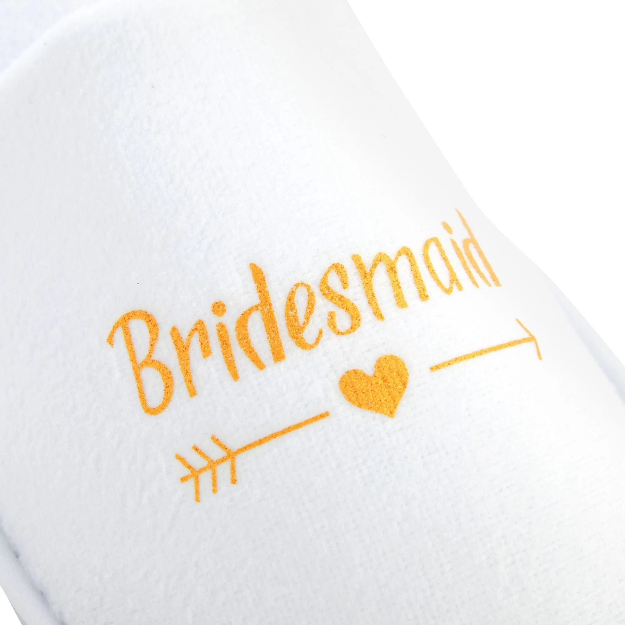 Set of 5 Bridesmaids Slippers for Bride, Bridesmaids, Maid of Honor, Wedding, Bridal Shower, Spa Party Favors (White, US Women's 6-9.5)
