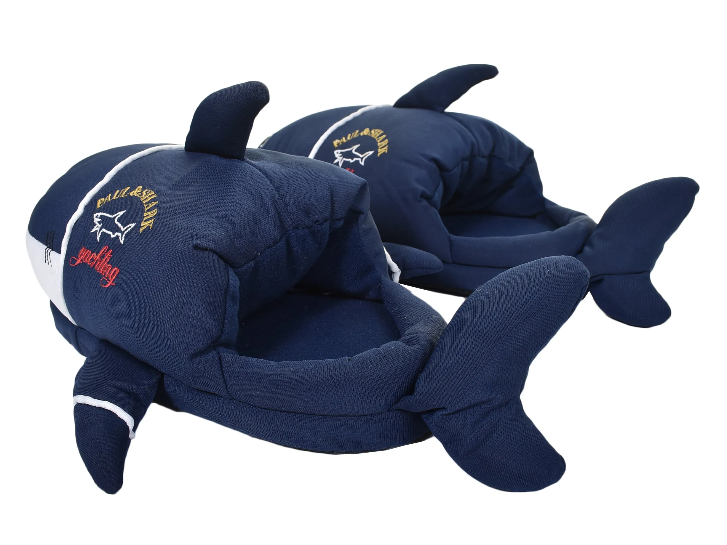 Shark Slippers Navy White