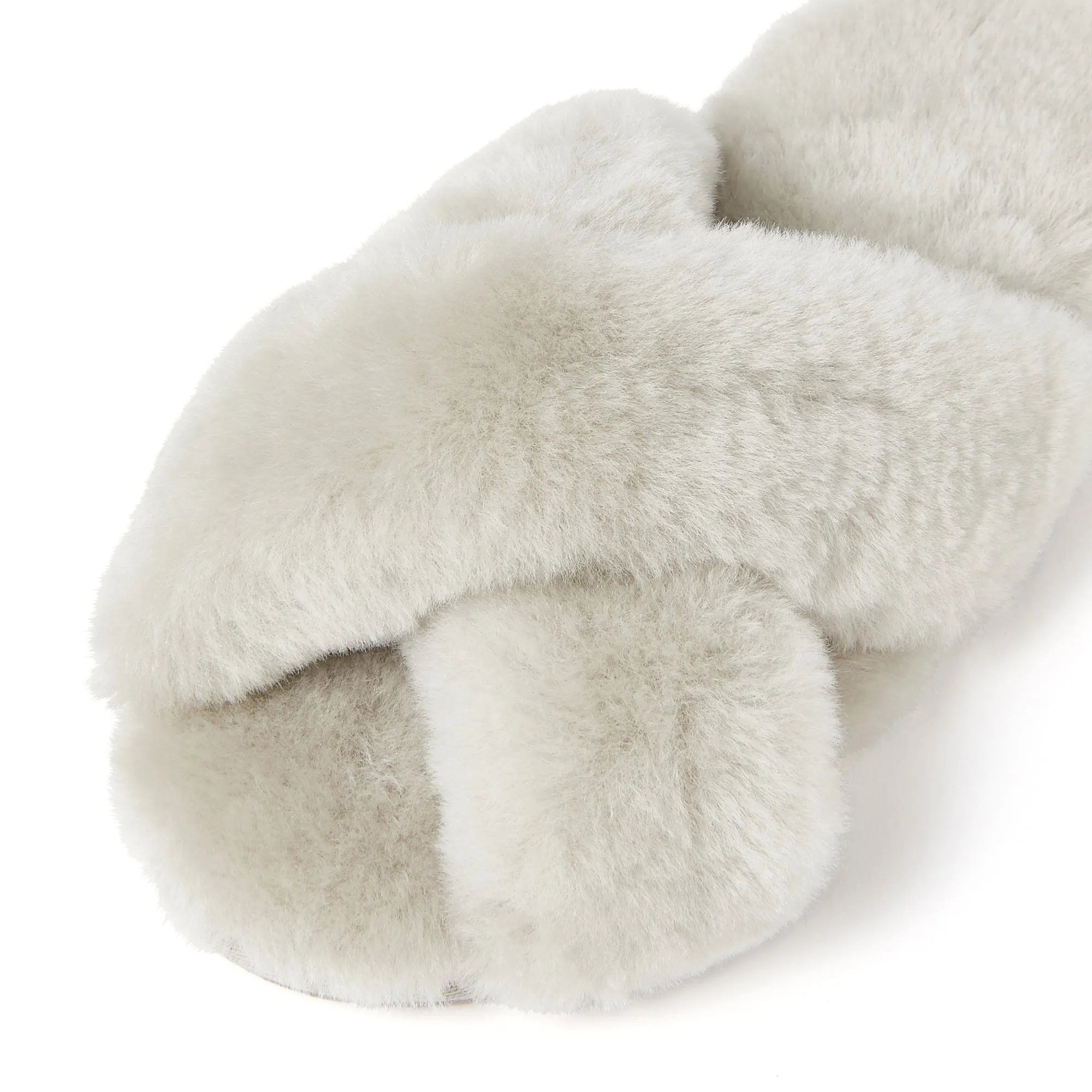 Sheep Fur Cross Room Shoes Gray