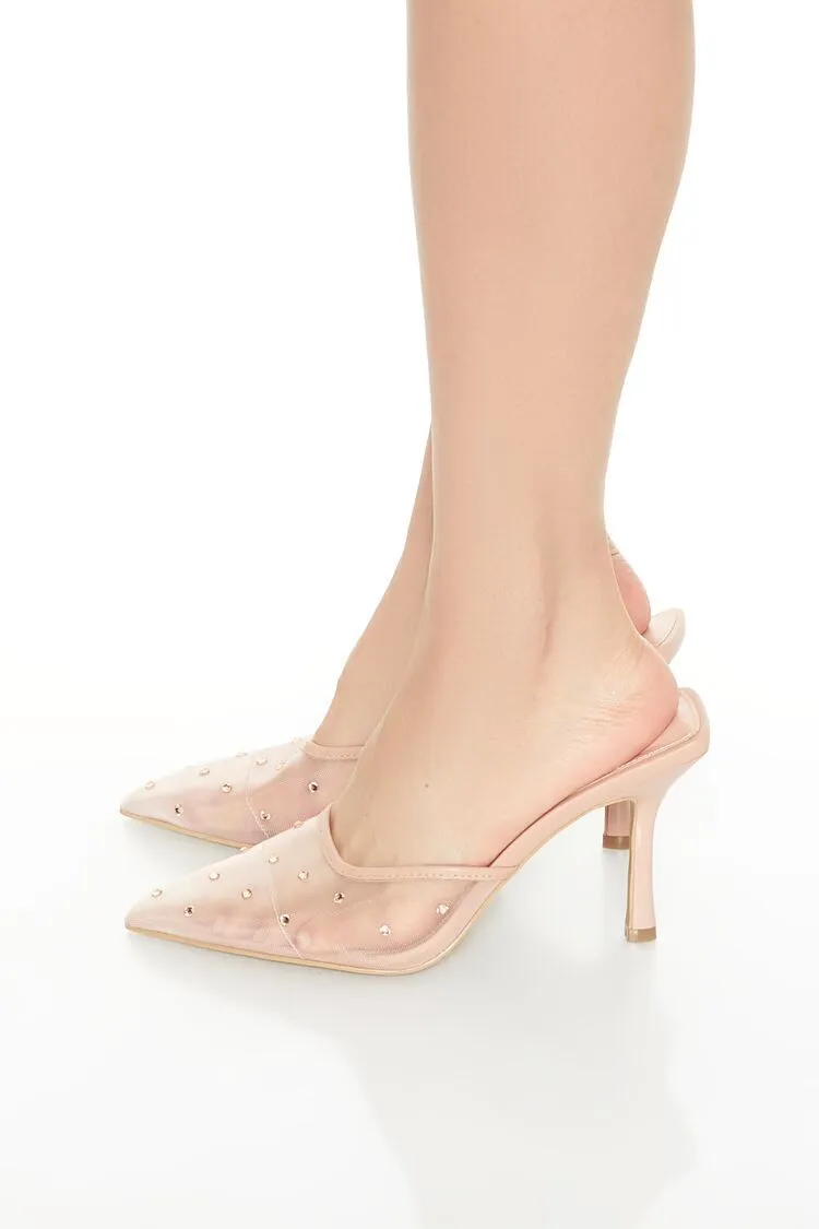 Sheer Rhinestone Heels