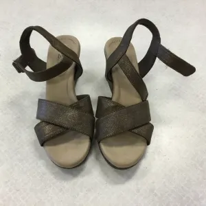 Shoes Heels Wedge By Clarks In Brown, Size: 6