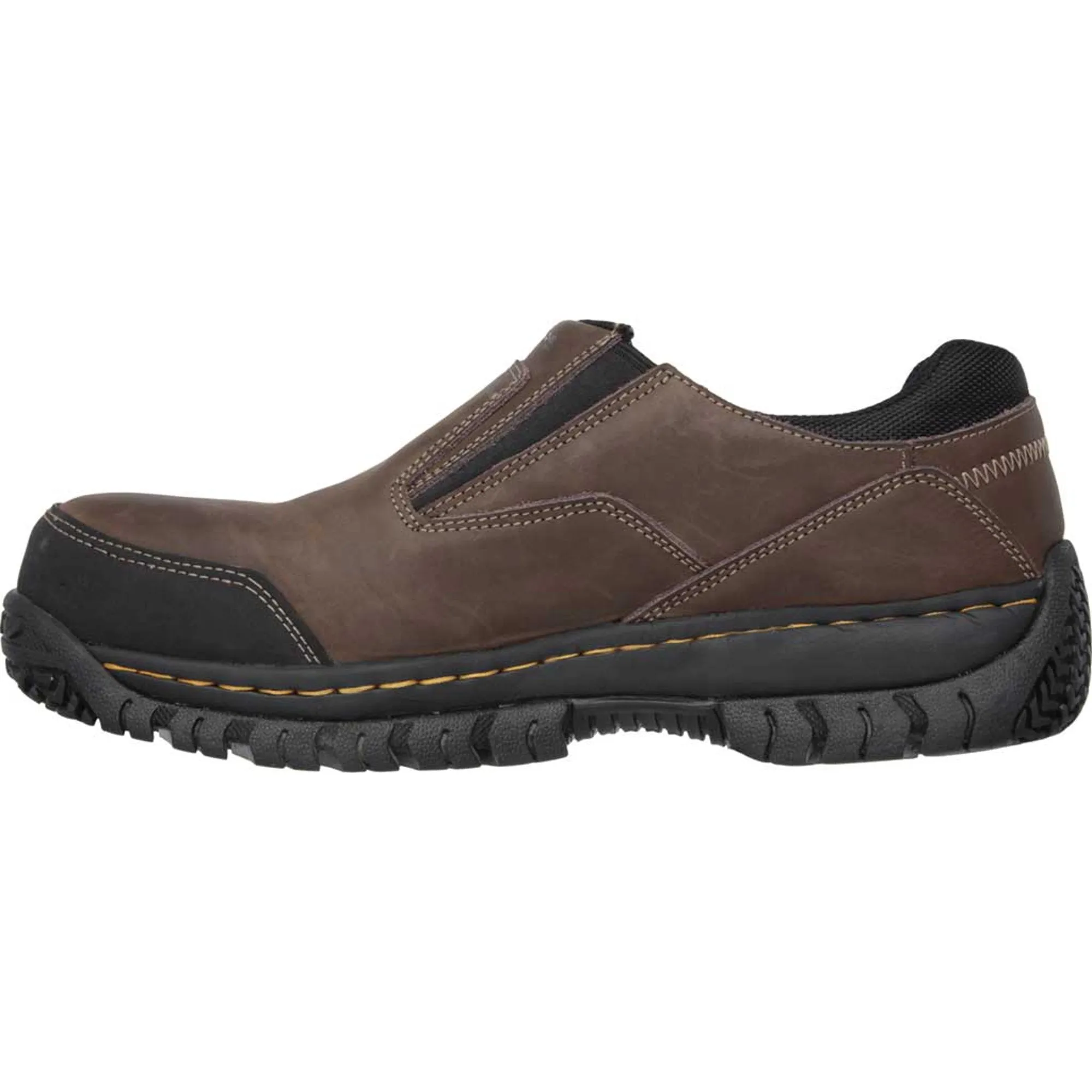 'Skechers' Men's Hartan Steel Toe Slip On - Dark Brown