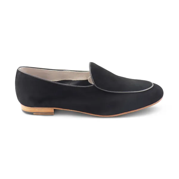 Slippers nera in camoscio nero