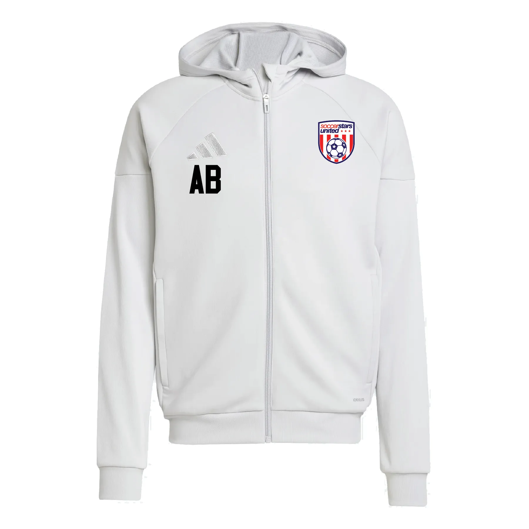 Soccer Stars United Miami adidas Tiro 25 Full-Zip Hoodie Light Grey
