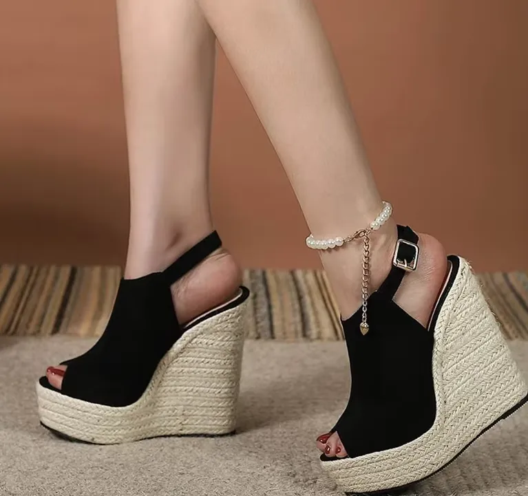 Sohiwoo  Women's Dazzlingly Tall Wedge Sandals