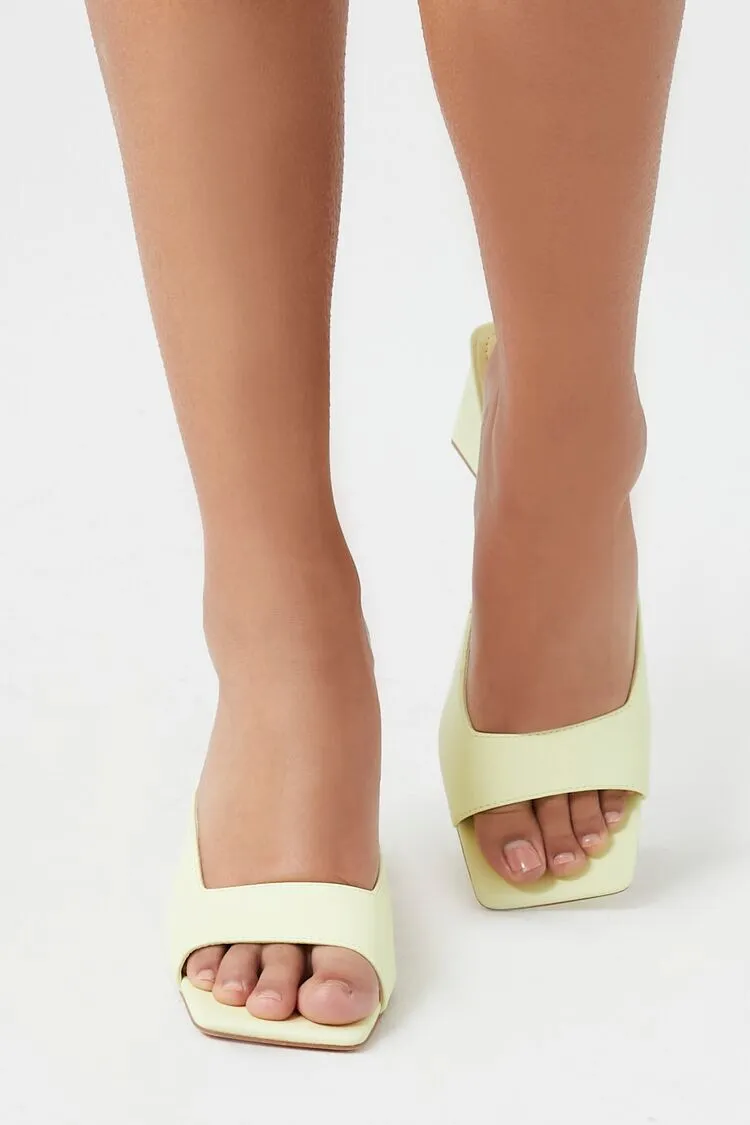 Square-Toe Flare Heels