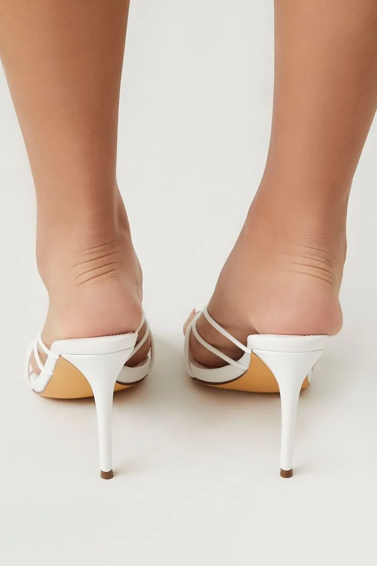 Strappy Rhinestone Heart Heels