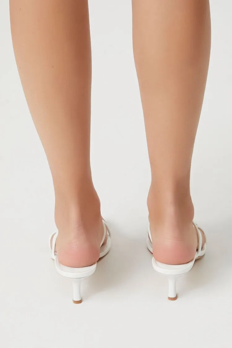 Strappy Square-Toe Stiletto Heels