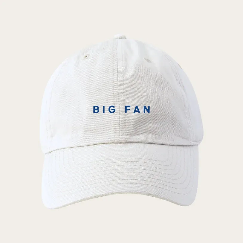The Big Fan Embroidered Twill Baseball Hat - White