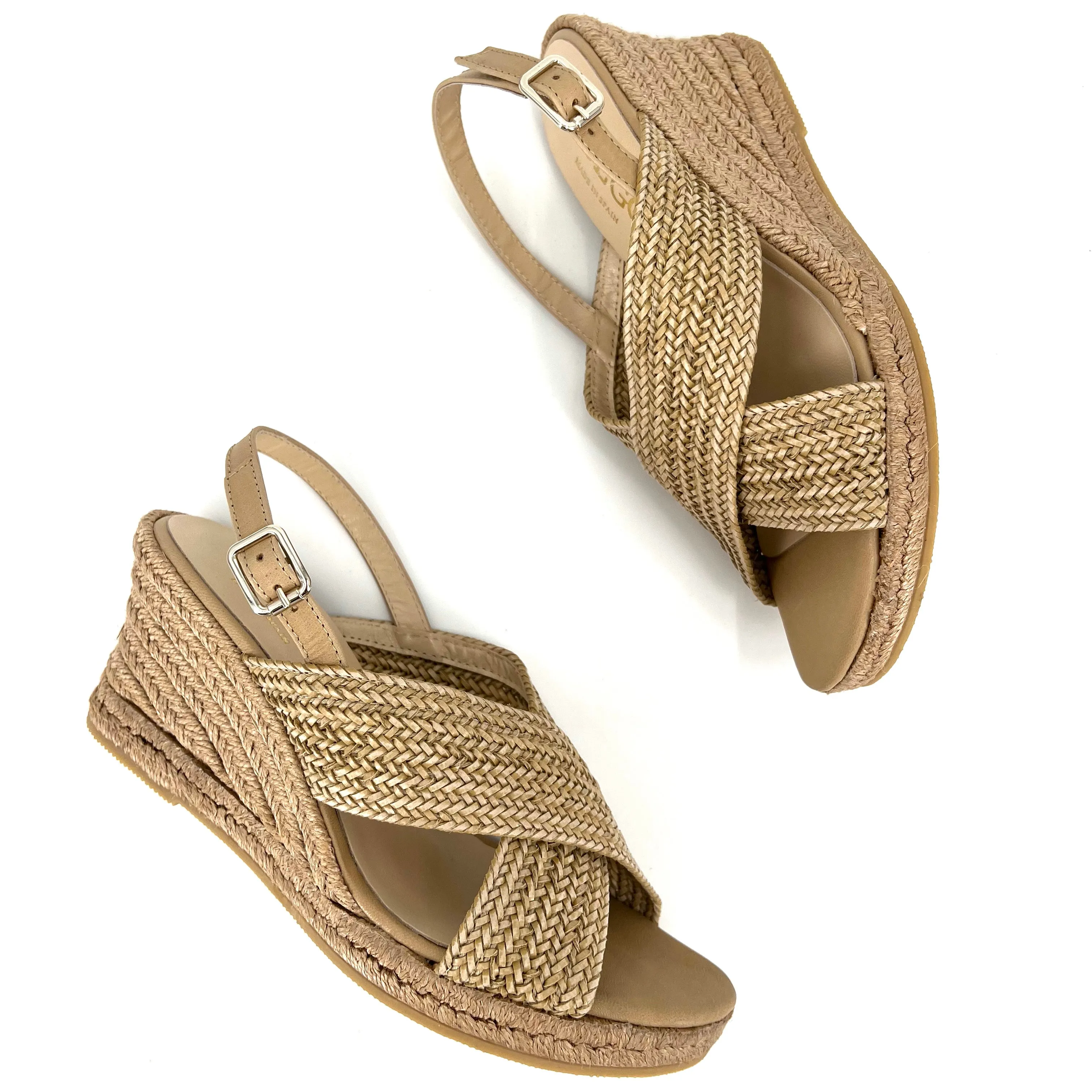 The Woven Leather Espadrille in Natural