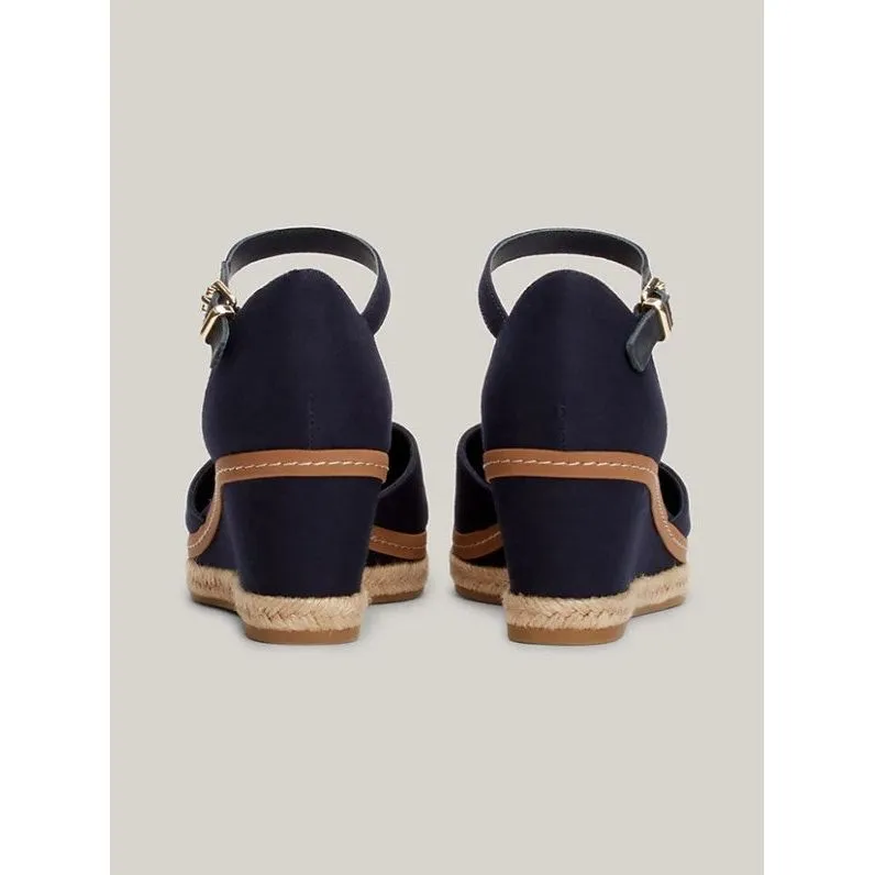 Tommy Hilfiger Womens Sandal Basic Closed Toe Mid Wedge Space Blue