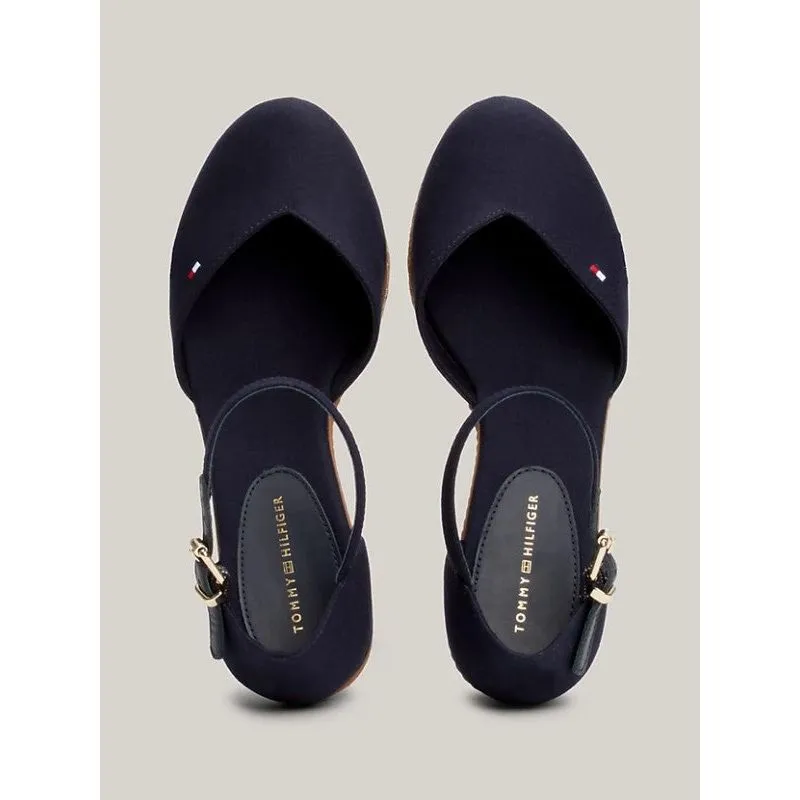 Tommy Hilfiger Womens Sandal Basic Closed Toe Mid Wedge Space Blue