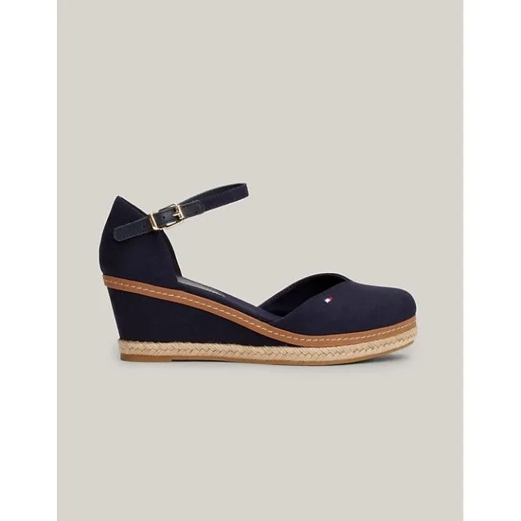Tommy Hilfiger Womens Sandal Basic Closed Toe Mid Wedge Space Blue