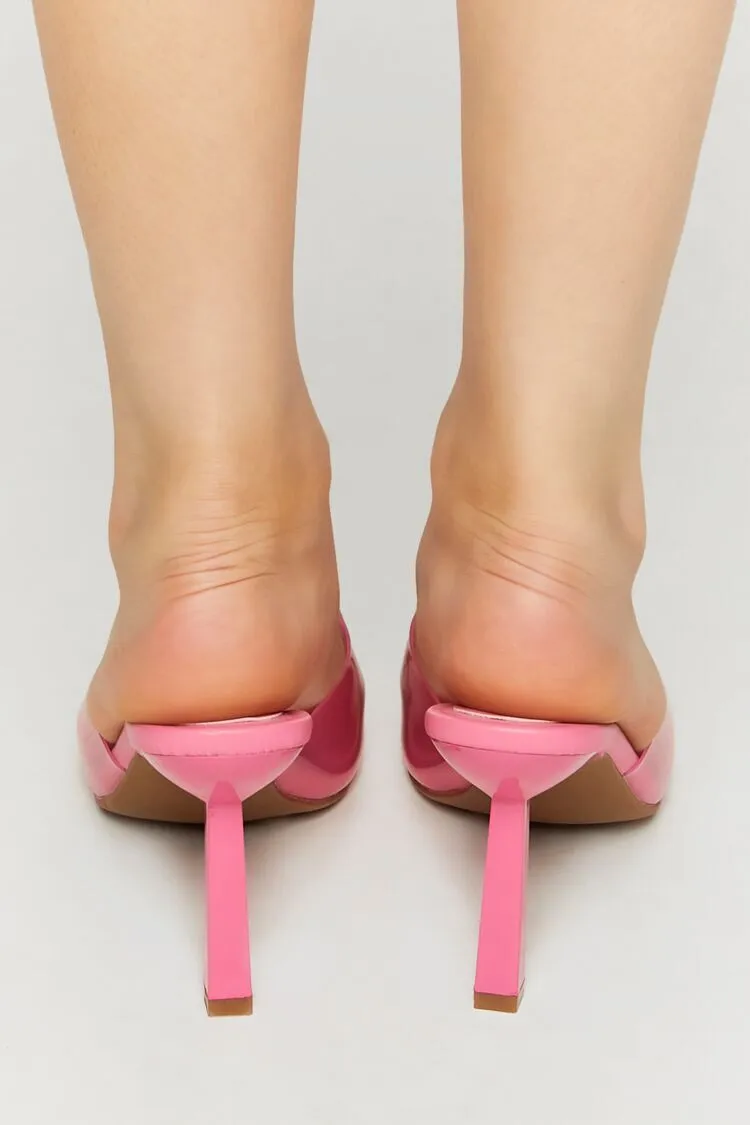Transparent Open-Toe Stiletto Heels
