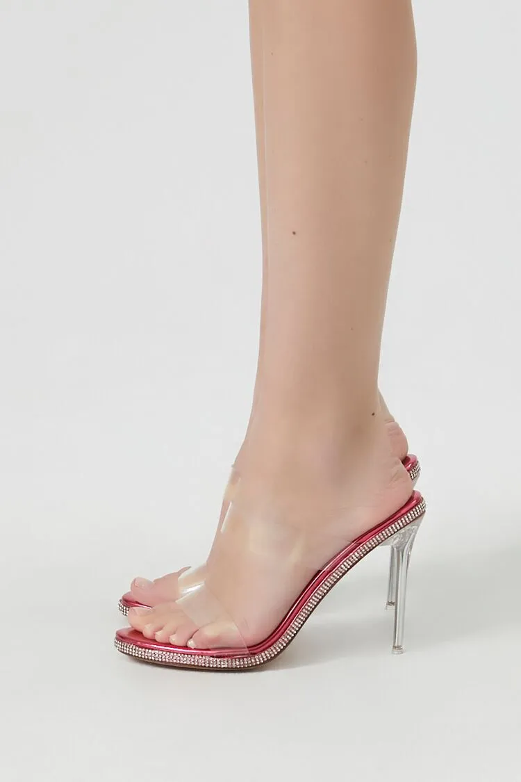 Transparent Rhinestone Stiletto Heels