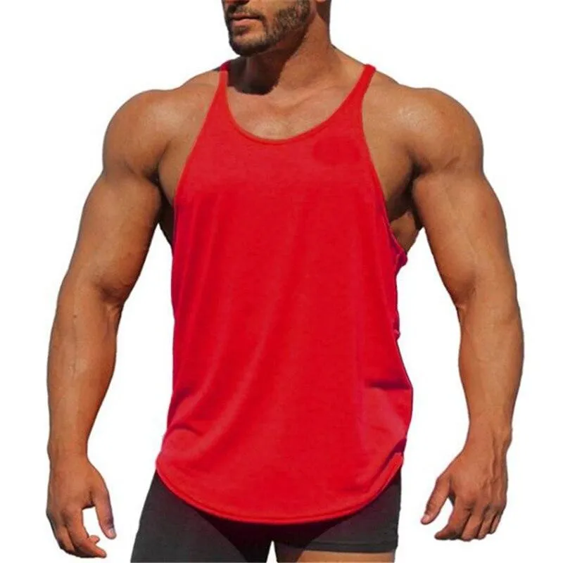 Trending Cotton Workout Gym Stringer Tank Top - Mens Muscle Sleeveless Sportswear - Bodybuilding Singlets (TM7)(1U101)(1U100)
