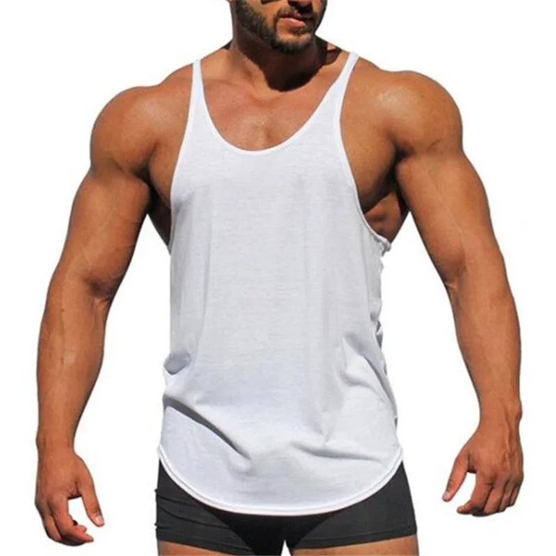Trending Cotton Workout Gym Stringer Tank Top - Mens Muscle Sleeveless Sportswear - Bodybuilding Singlets (TM7)(1U101)(1U100)