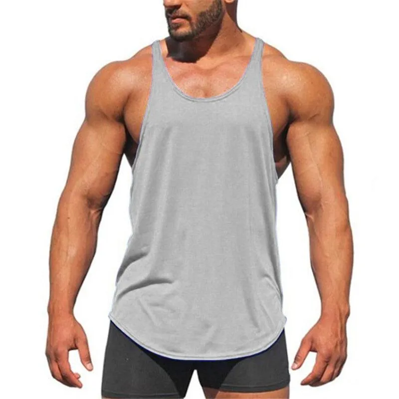 Trending Cotton Workout Gym Stringer Tank Top - Mens Muscle Sleeveless Sportswear - Bodybuilding Singlets (TM7)(1U101)(1U100)