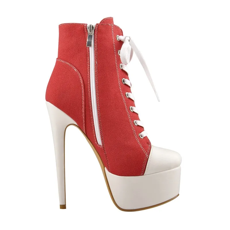 Trendy Canvas High Heels