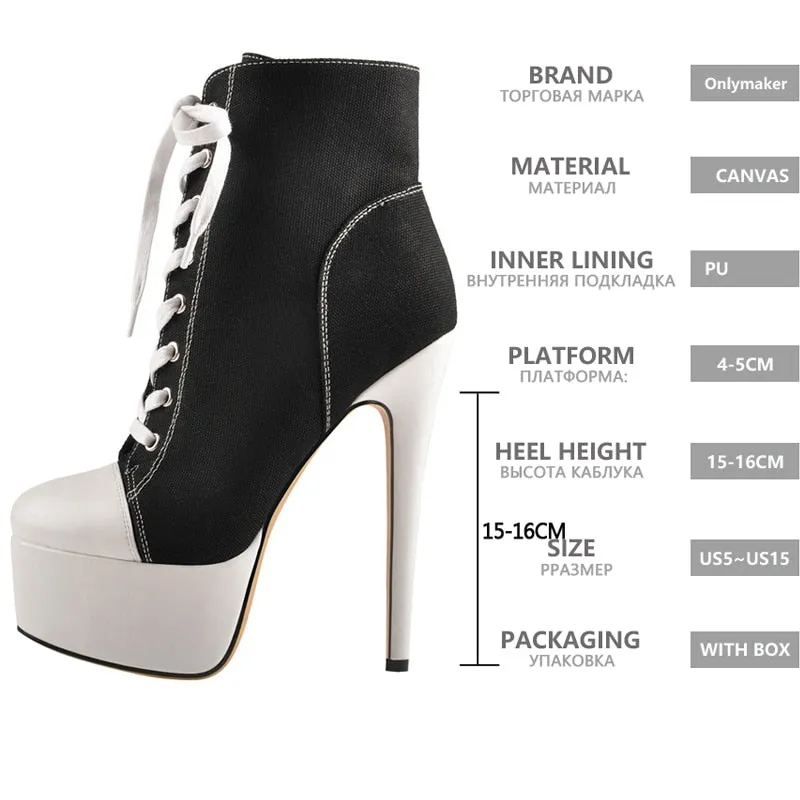Trendy Canvas High Heels