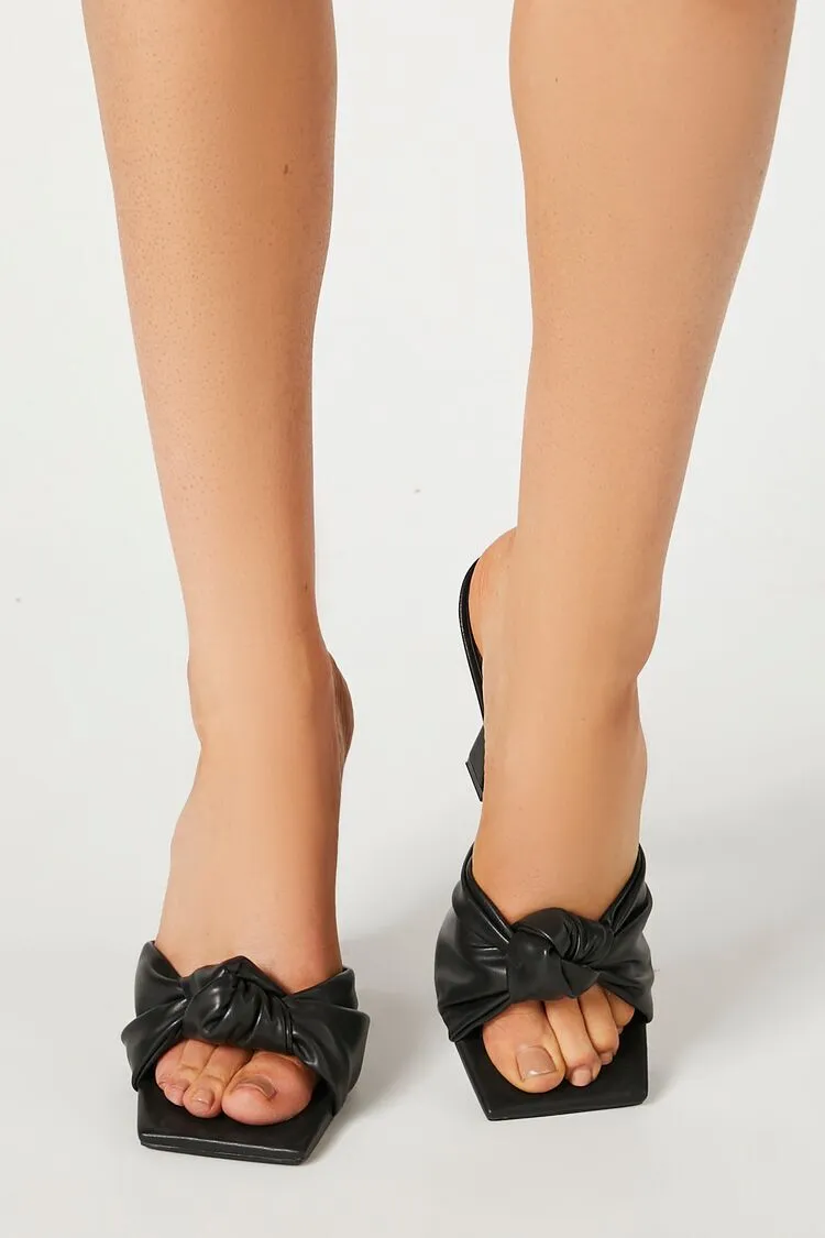 Twisted Open-Toe Stiletto Heels