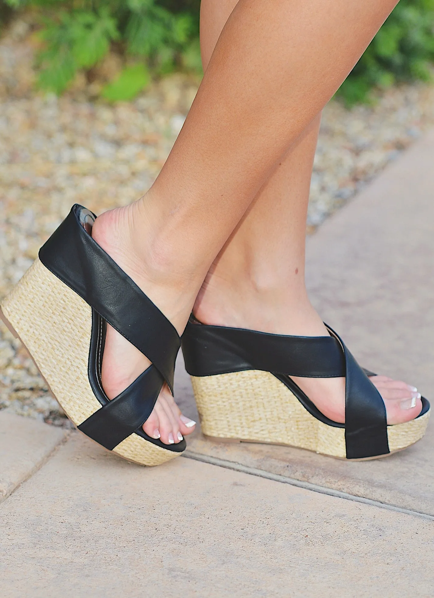 Walk A Mile By My Side Wedge - Black