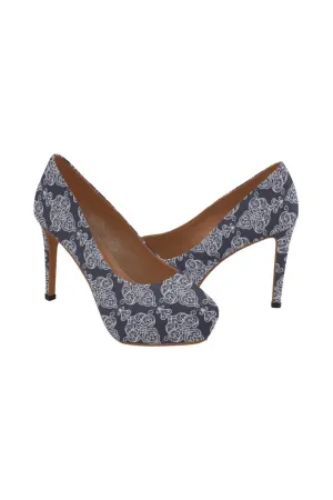 White Lace Heels Women's High Heels (Model 044)